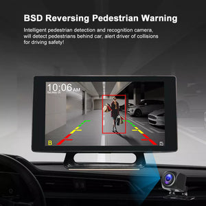 aoocci d501 wireless carplay caméra embarquée avant et arrière bsd avertisseur de marche arrière et de présence de piétons