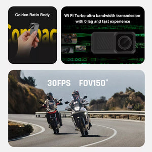 Dashcam Moto R1 - Design compact, WiFi 5.8GHz ultra rapide et angle de vue 150° à 30FPS