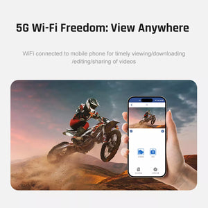 Dashcam Moto R1 - WiFi 5.8GHz pour visionnage et téléchargement rapide des vidéos