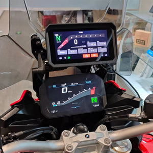 BM6 tableau de bord BMW moto avec écran CarPlay et affichage temps réel