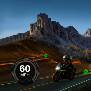 BX Moto CarPlay affichage vitesse en temps réel et navigation GPS sur route de montagne