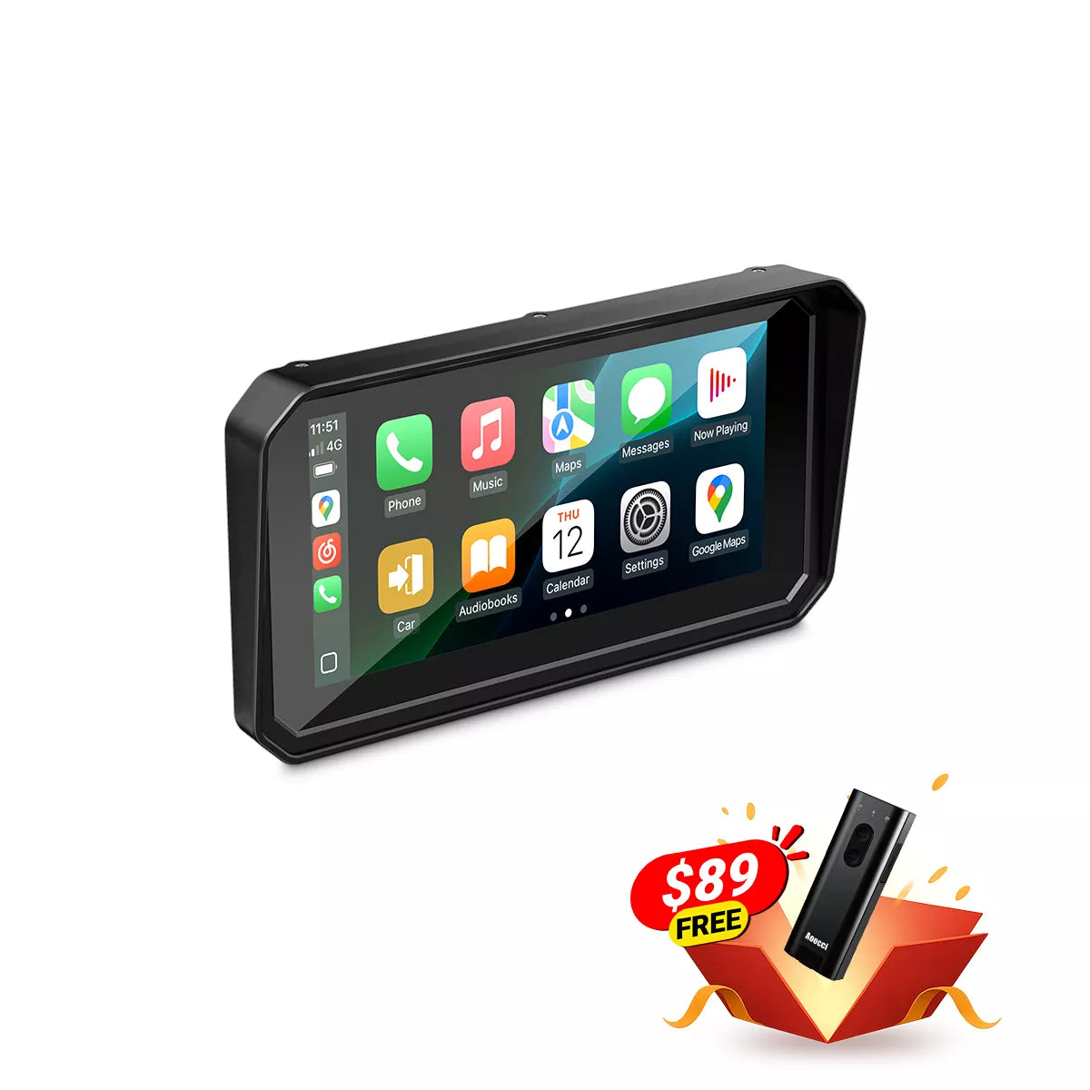 U6/U7 GPS Moto Android 6" CarPlay - Dashcam TPMS Navigation Hors Ligne