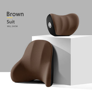 Car Seat Headrest And Lumbar Support - Suit / Brown - CarPlay Smart Box Store