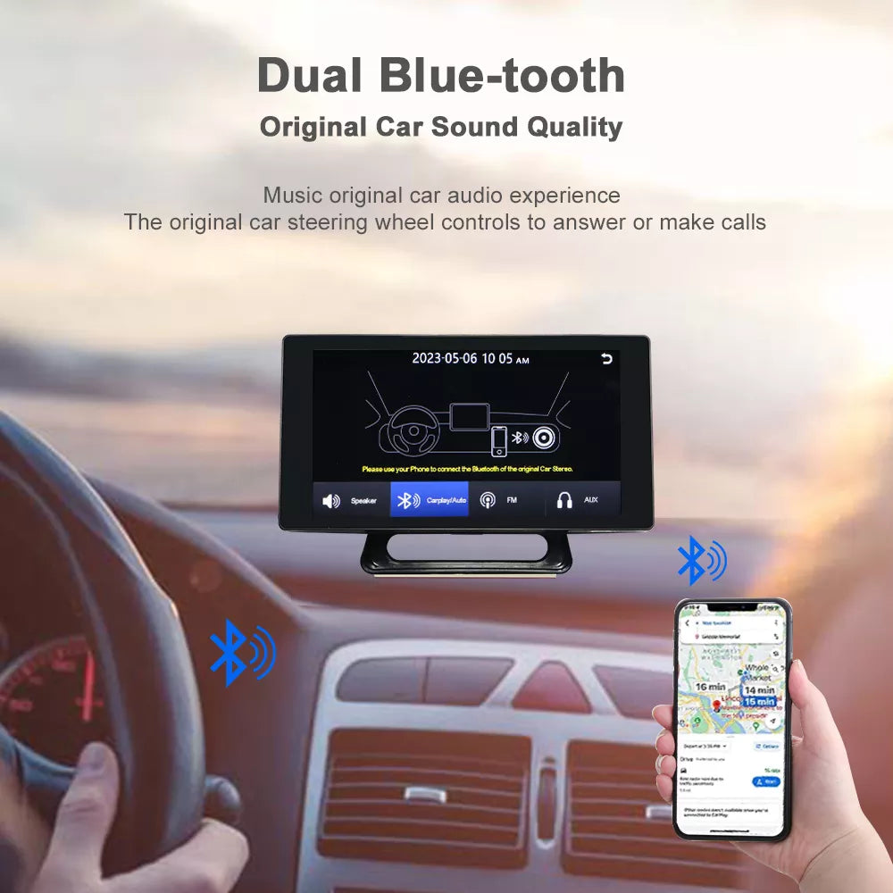 aoocci d501 caméra embarquée sans fil CarPlay/écran AA double Bluetooth