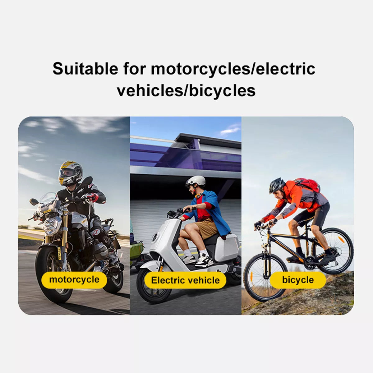 Dashcam Moto R1 - Compatible moto, scooter électrique et vélo pour tous types de véhicules