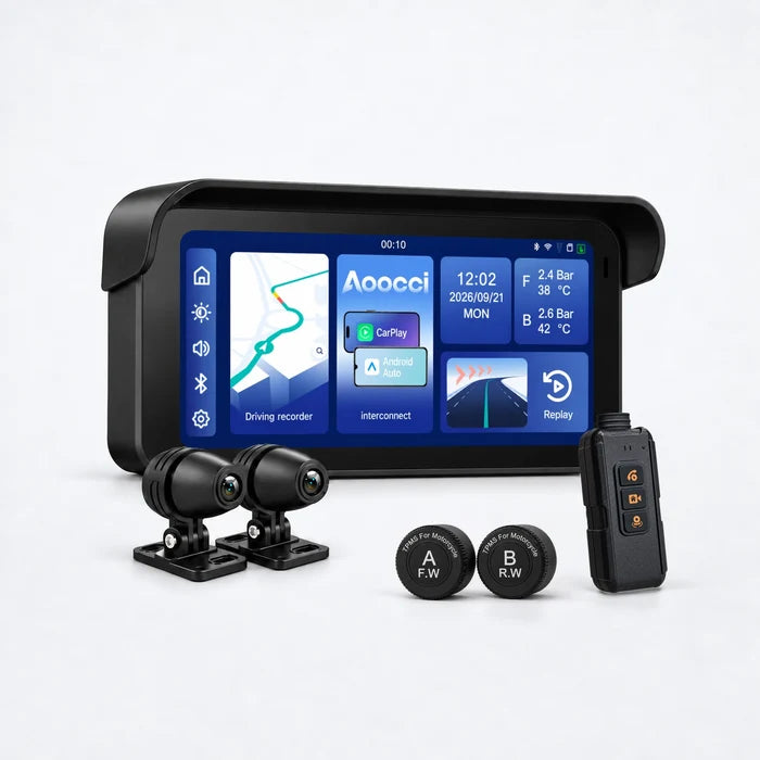 CarPlay Moto C6 Pro - Dashcam Moto 1080P GPS Anti-Vol TPMS
