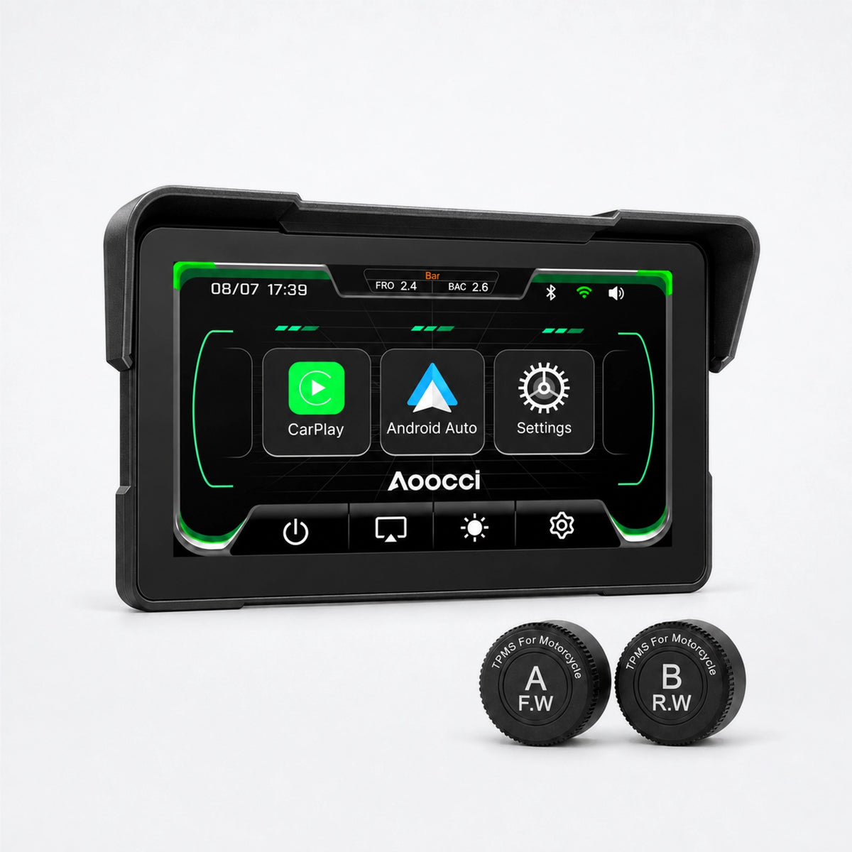C7 CarPlay Moto 7 Pouces - Android Auto Sans Fil Étanche