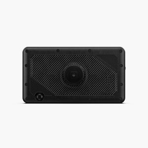 Écran CarPlay pour moto, vue arrière avec coque texturée et fixation centrale