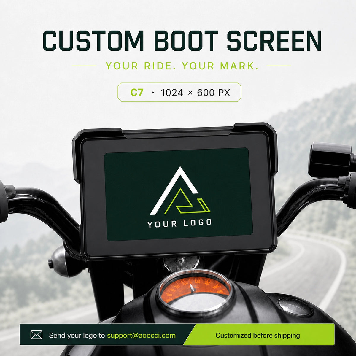 Écran de Démarrage Personnalisé Moto - Logo & Image Custom CarPlay Aoocci BM/C3/BX/U6/U7