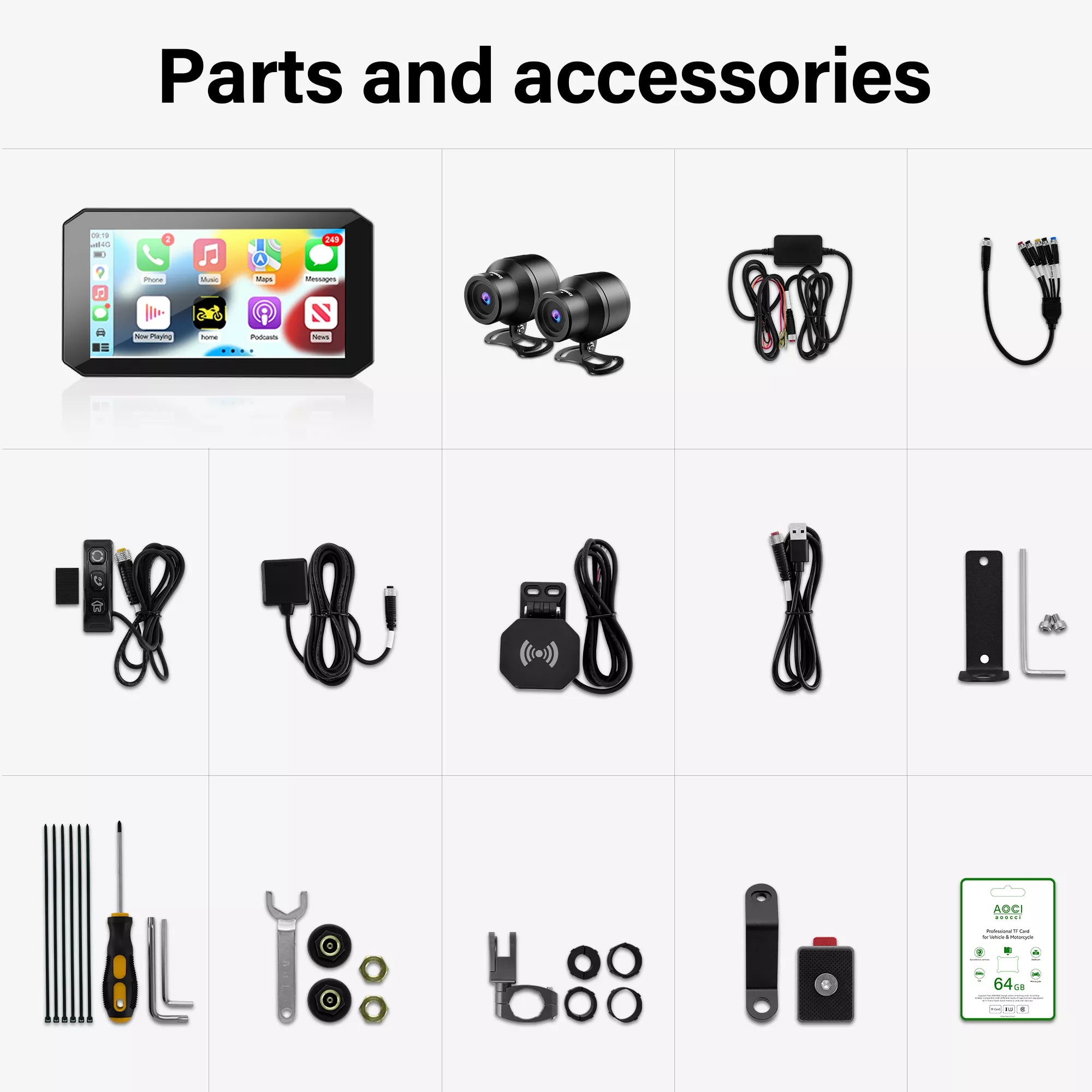 Contenu complet de la boîte BX Moto et accessoires inclus
