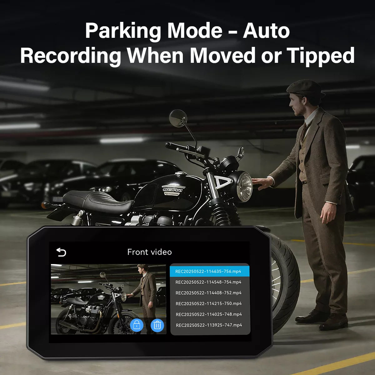 BX Moto dashcam avec enregistrement vidéo HD

