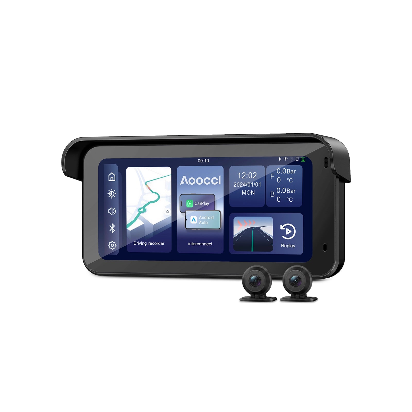 CarPlay Moto C6 Pro - Dashcam Moto 1080P GPS Anti-Vol TPMS