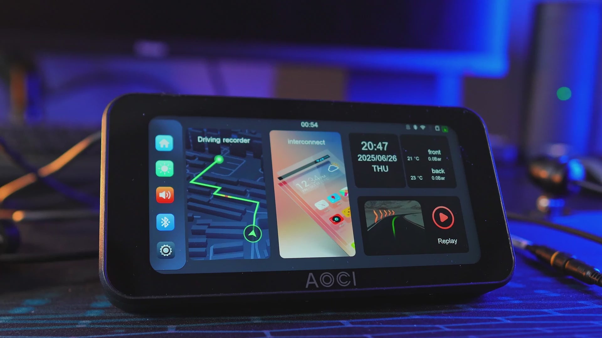 Démonstration écran C6 Pro Aoocci - Navigation GPS et dashcam moto